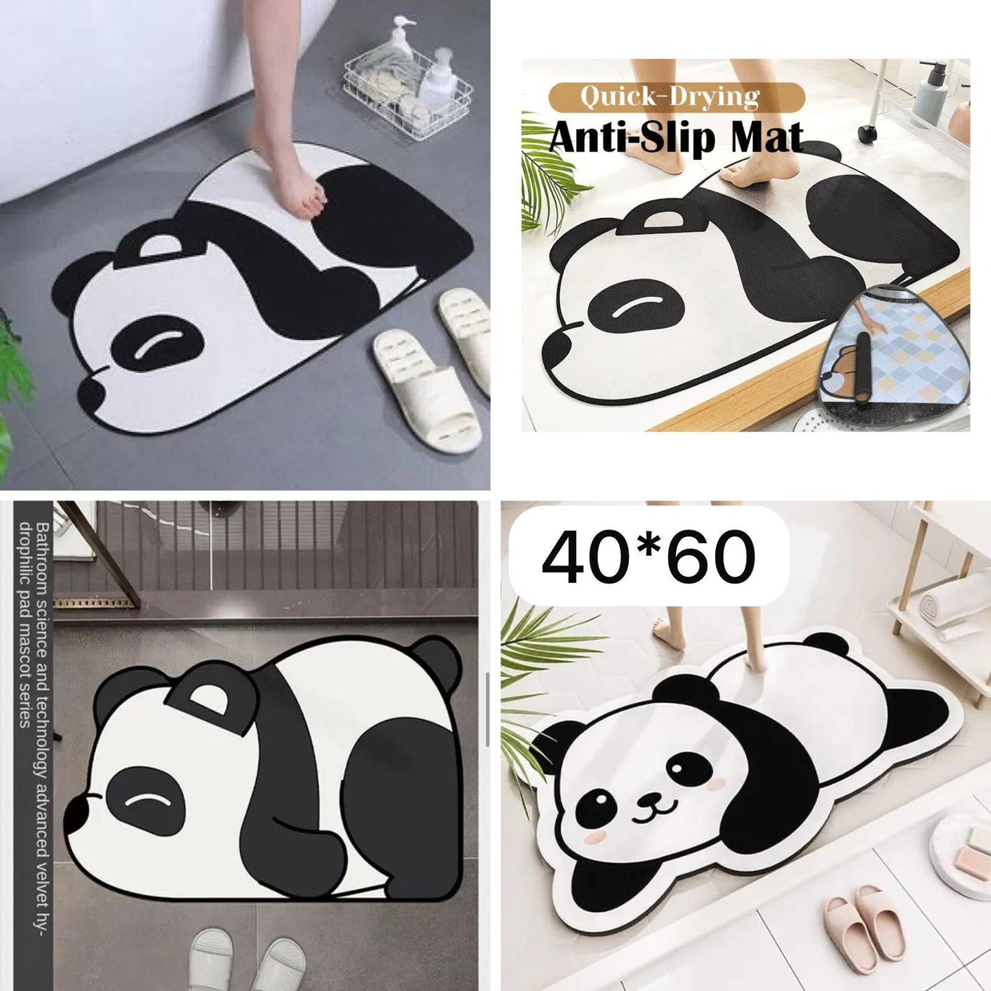 Super Absorbent Bath Floor Mat,Cute Cartoon Bathroom Shower Entrance Anti-Slip, Household Toilet Quick-Drying Cushions